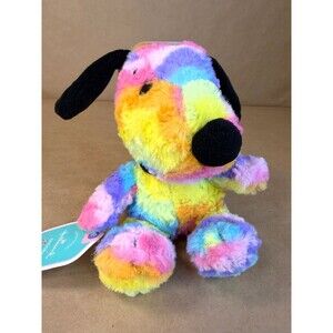Hallmark Snoopy Peanuts Rainbow Tie-Dye Plush Stuffed Animal Toy 6" - 7" NWT